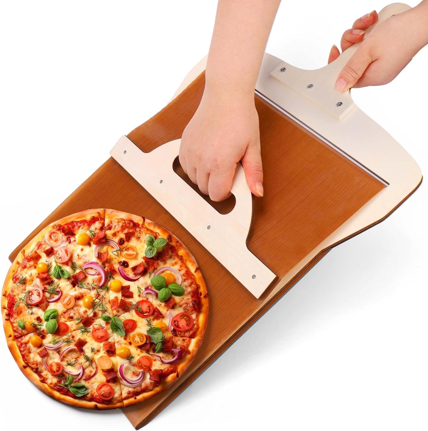 iccttoo Sliding Pizza Peel, The Pizza pan That Transfers Pizza Perfectl