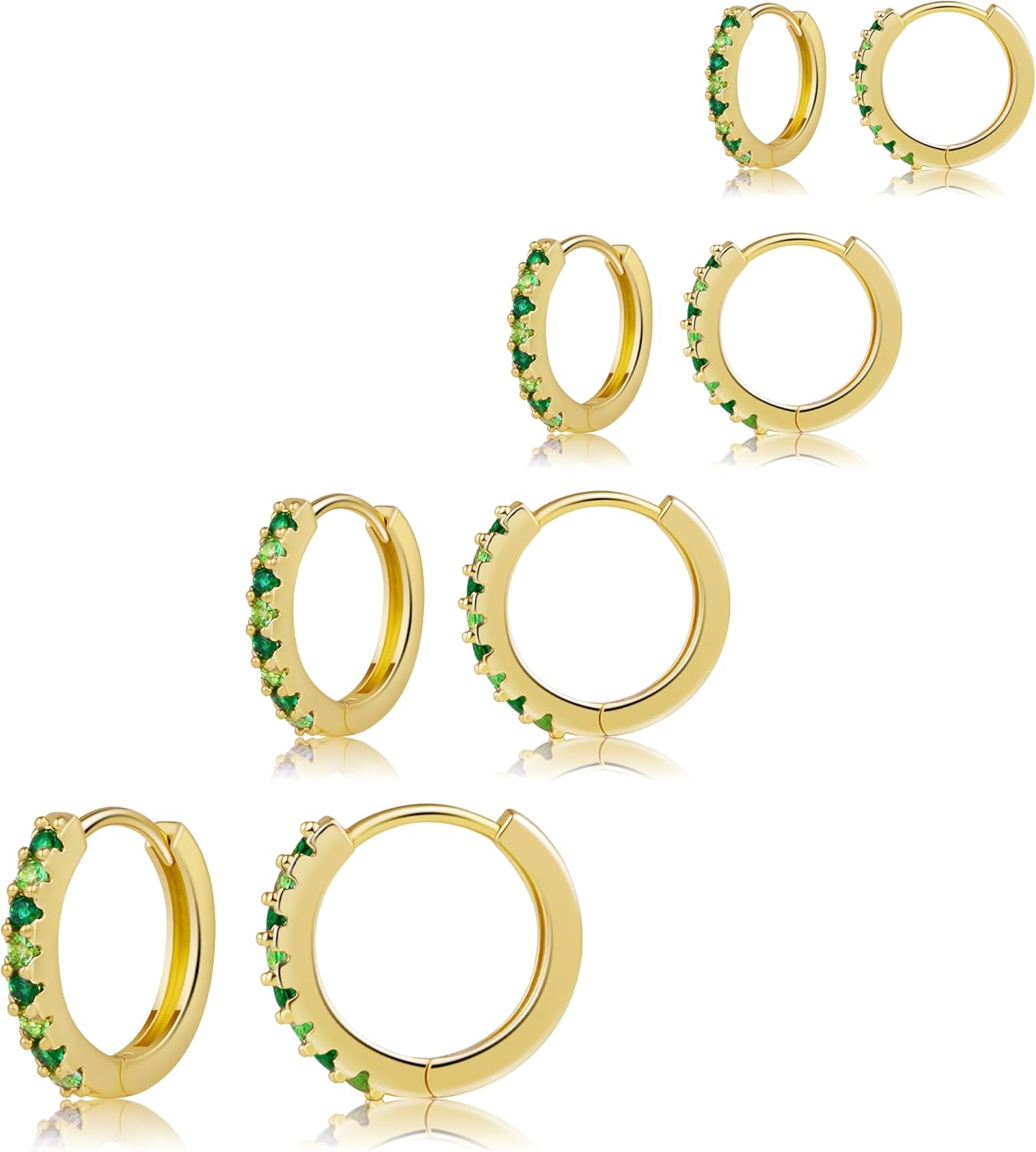 Tragus Earrings for Women, Hypoallergenic S925 Sterling Silver Small Hoop Earrings for Women Trendy,Cute Gold Tiny Cartilage Cubic Zirconia Earrings Sets for Multiple Piercing jewelry Gifts