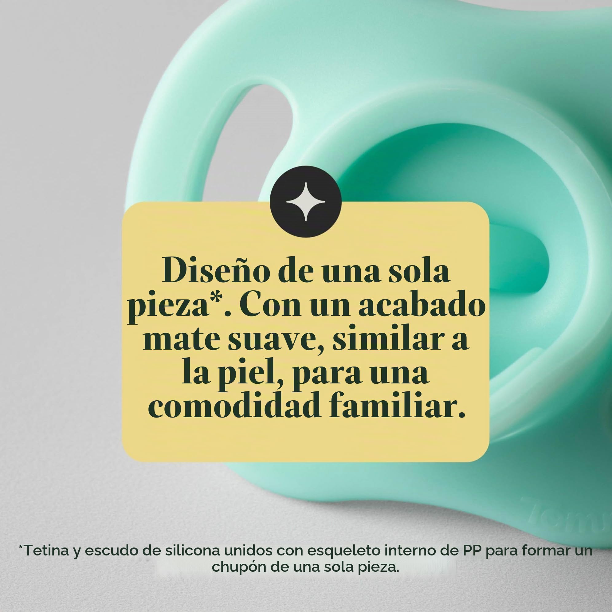 Tommee Tippee Chupete Ultra-light StayPut, 18-36m, paquete de 4, diseño de silicona de una sola pieza