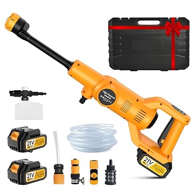 Hidrolimpiadora de Alta Presión, 900W 80Bar Hidrolimpiadora Eléctrica con 5 Boquillas y Espumador, Caudal: 680 L/H, Hidrolimpiadora Portátil para Limpieza de Coche, Patio, Jardín y Piscina