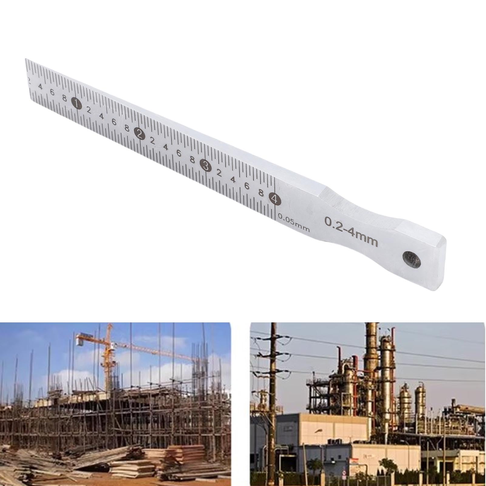 Generic Outil de Mesure Précis de Jauge Conique en Acier Inoxydable pour la Construction et les Chemins de Fer, Plage de 0,2 à 4 Mm, Précision de 0,05 Mm
