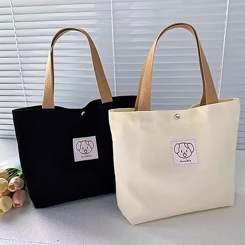 Miniatura 5 de Bolsa de algodón económica, ligera, mediana, reutilizable, para compras de comestibles, color negro