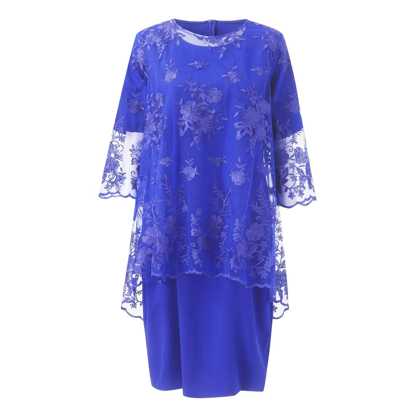 Vestidos de noche para mujer de dos piezas elegante vestido de encaje para boda verano midi vestidos festivos mujeres vestido de baile con mangas encaje vestidos de graduación una línea vestido de