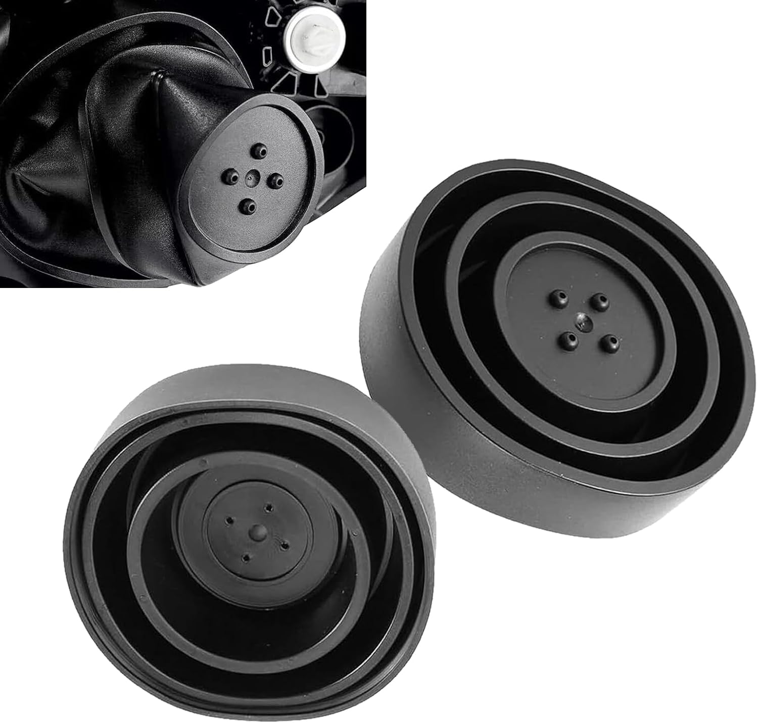 2 PCS Car Forward Light Dust Cover, Light Bulb Housing Cap, Flexible Rubber Waterproof Seal Cap, for Lamp Bulb Opening Ranging From 2.5 ", 2.75 ", 3.5 ", 4" (Black)