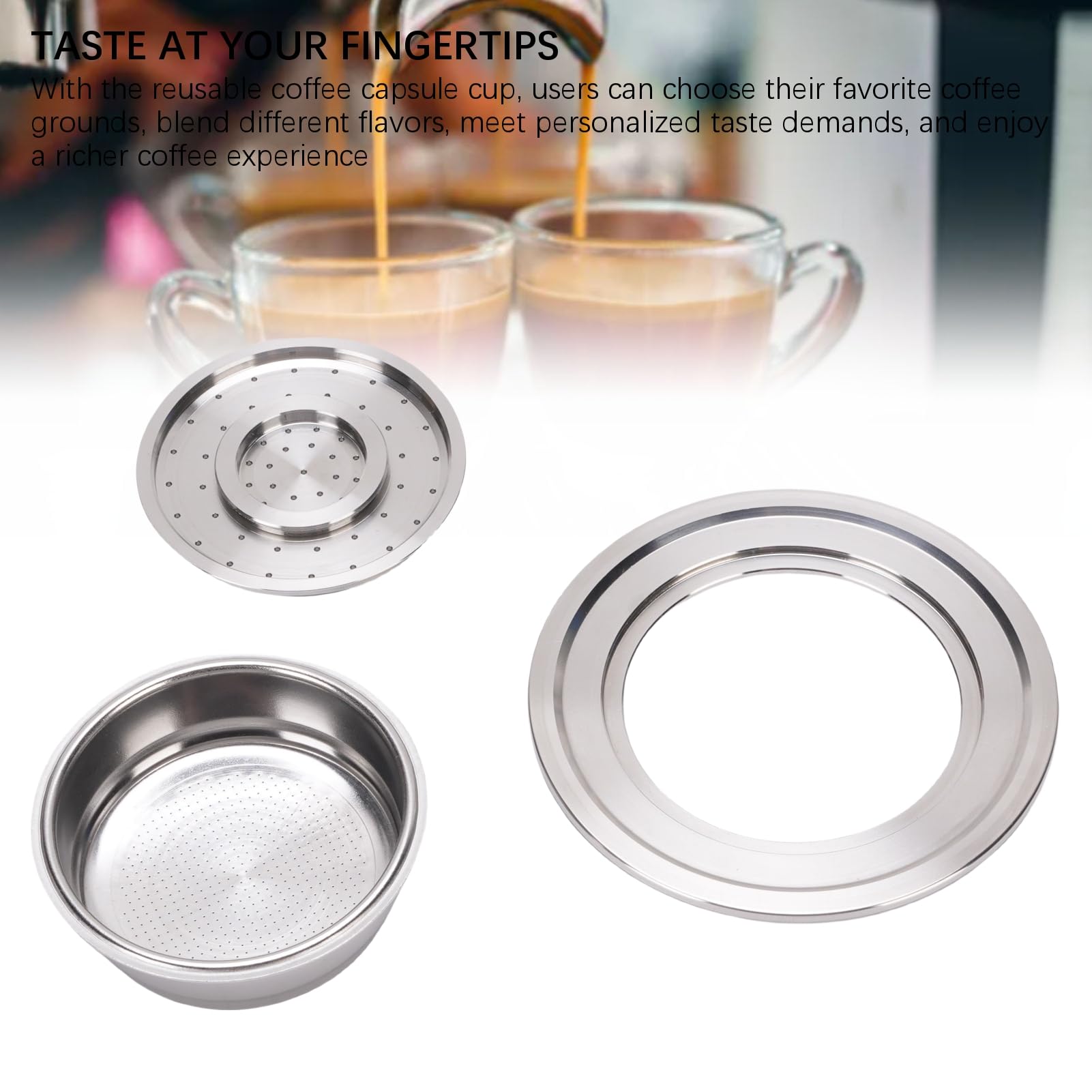 Acouto Taza Cápsula de Café Reutilizable Apta para Máquina de Café Cápsula Recargable Acero Inoxidable de Material Reutilizable Taza de Cápsulas de Recargables de Recargable