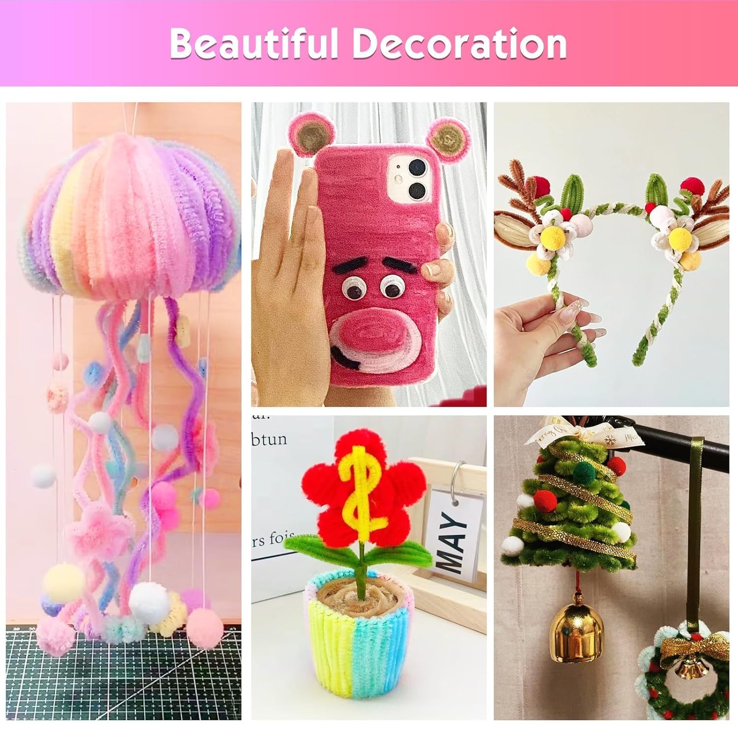 Ryvera 400 Scovolini Colorati 30 Cm + 100 Occhi Decorativi – Set Creativo Per Lavoretti Fai Da Te, Bambini E Decorazioni - 3