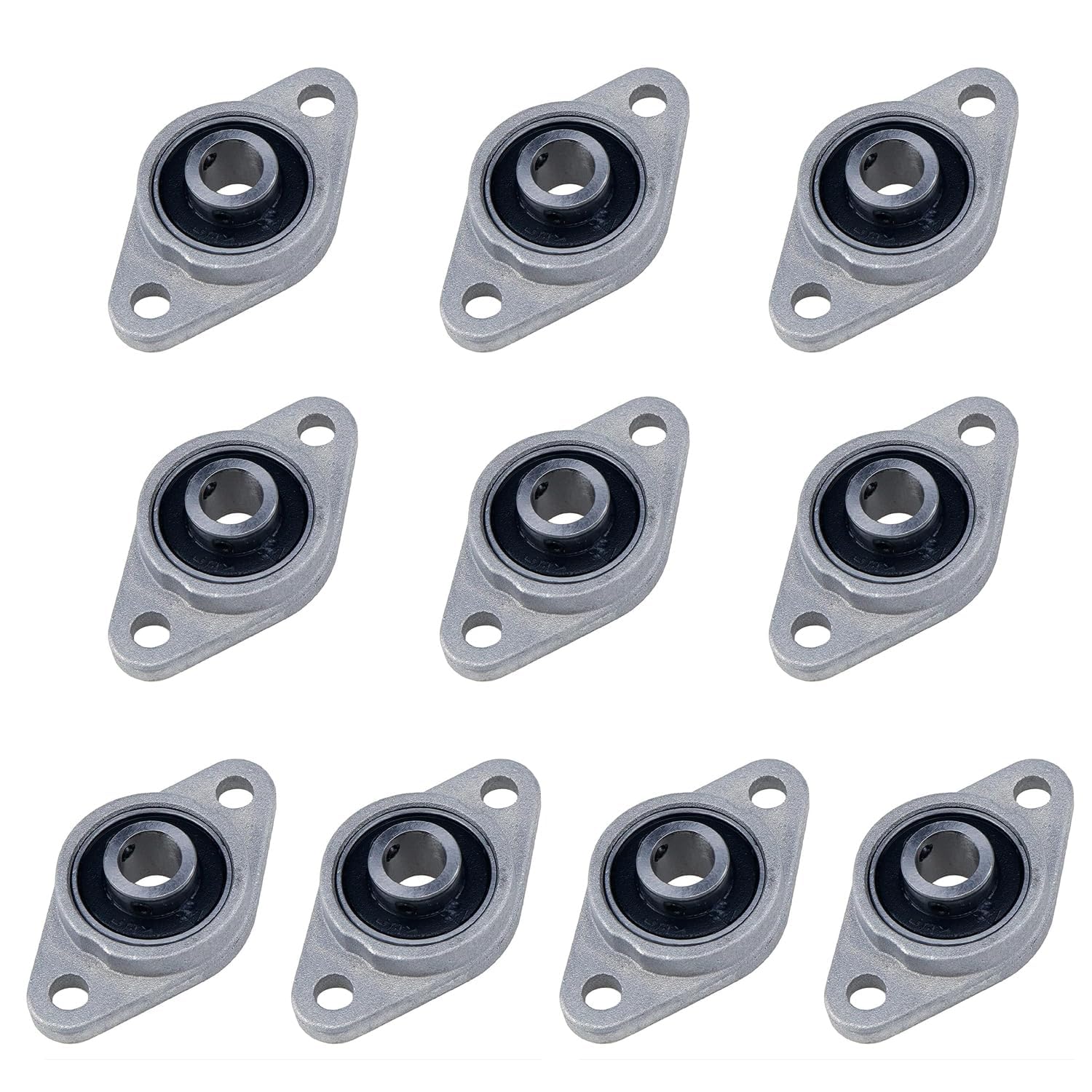 10pcs KFL08 Bore 8mm FL08 CNC Self Aligning Pillow Block Flange Bearing Shaft Zinc Alloy(Pack of 10)