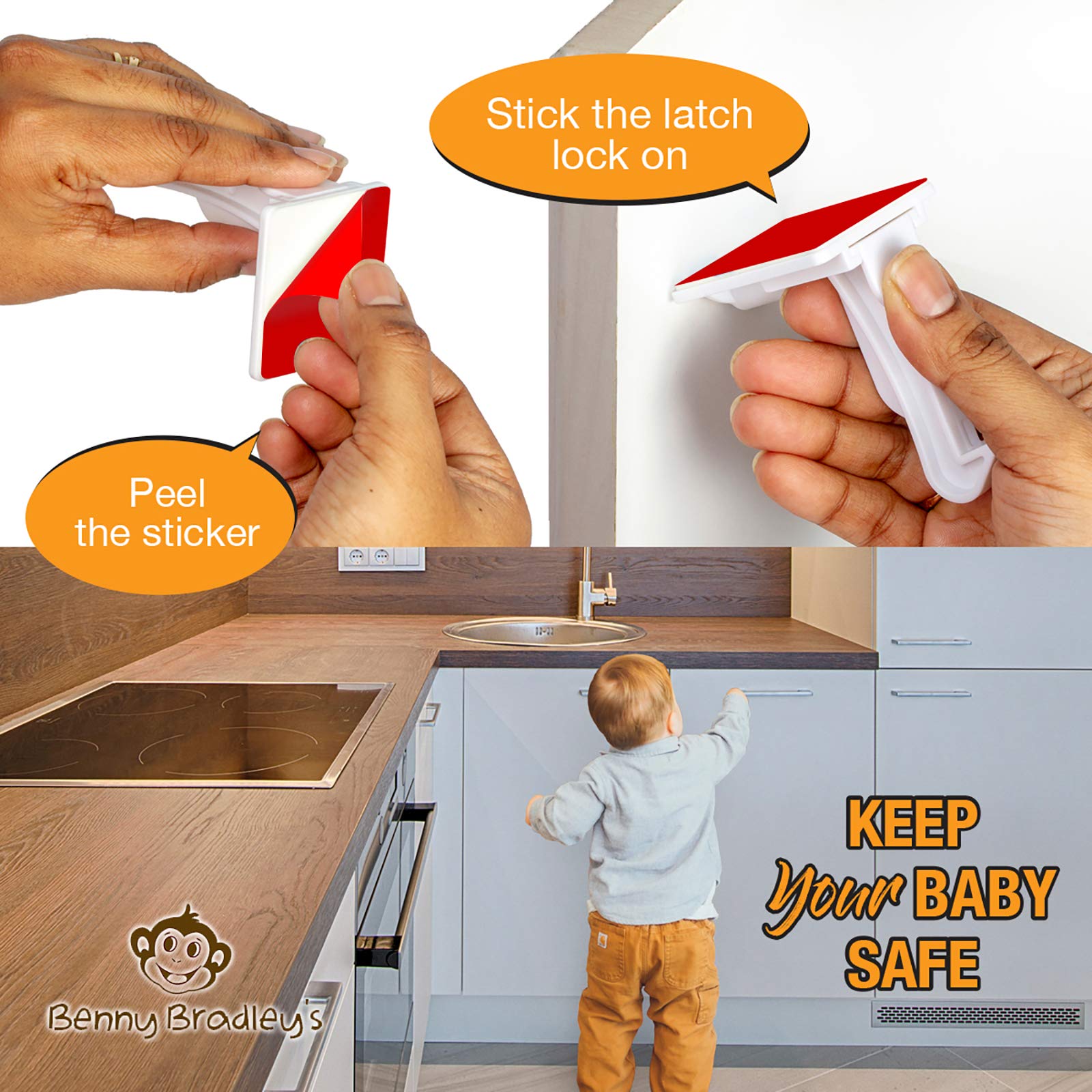 Buy Upgraded Invisible Baby Proofing Latch Locks (10 Pack) No