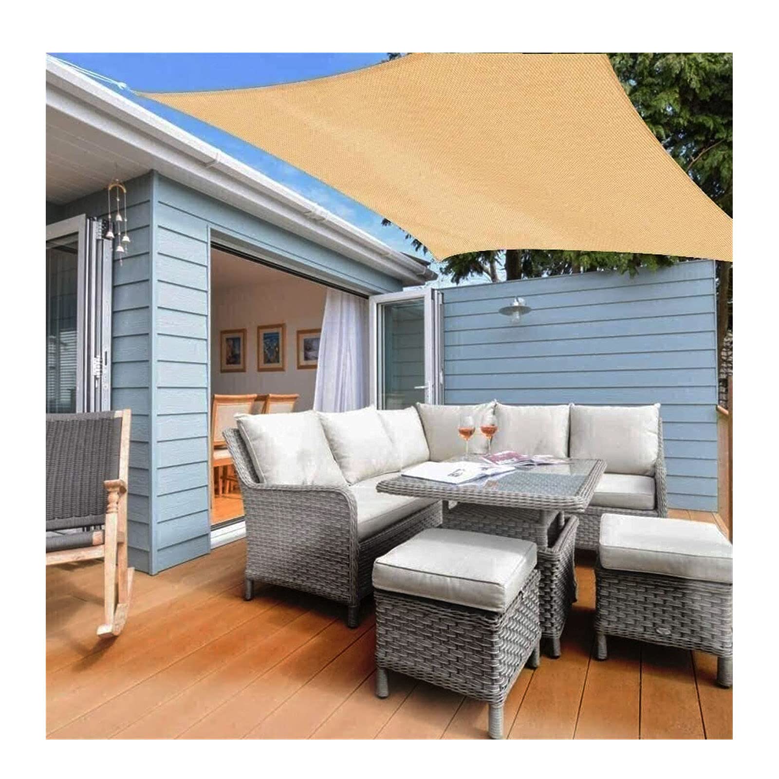 markise sand Rechteckige Sand-Sonnensegel-Markise, wasserdichtes, langlebiges Sonnenschutzdach, 98% UV-Block, Sonnenschutz für Außenterrasse, Garten, Pergola, Hof, mehrere Größen: 2 m, 3 m, 4 m, 5 m Garten Your team's on your sh-gf400w Fahrzeughöhe:4X4 < 200cm