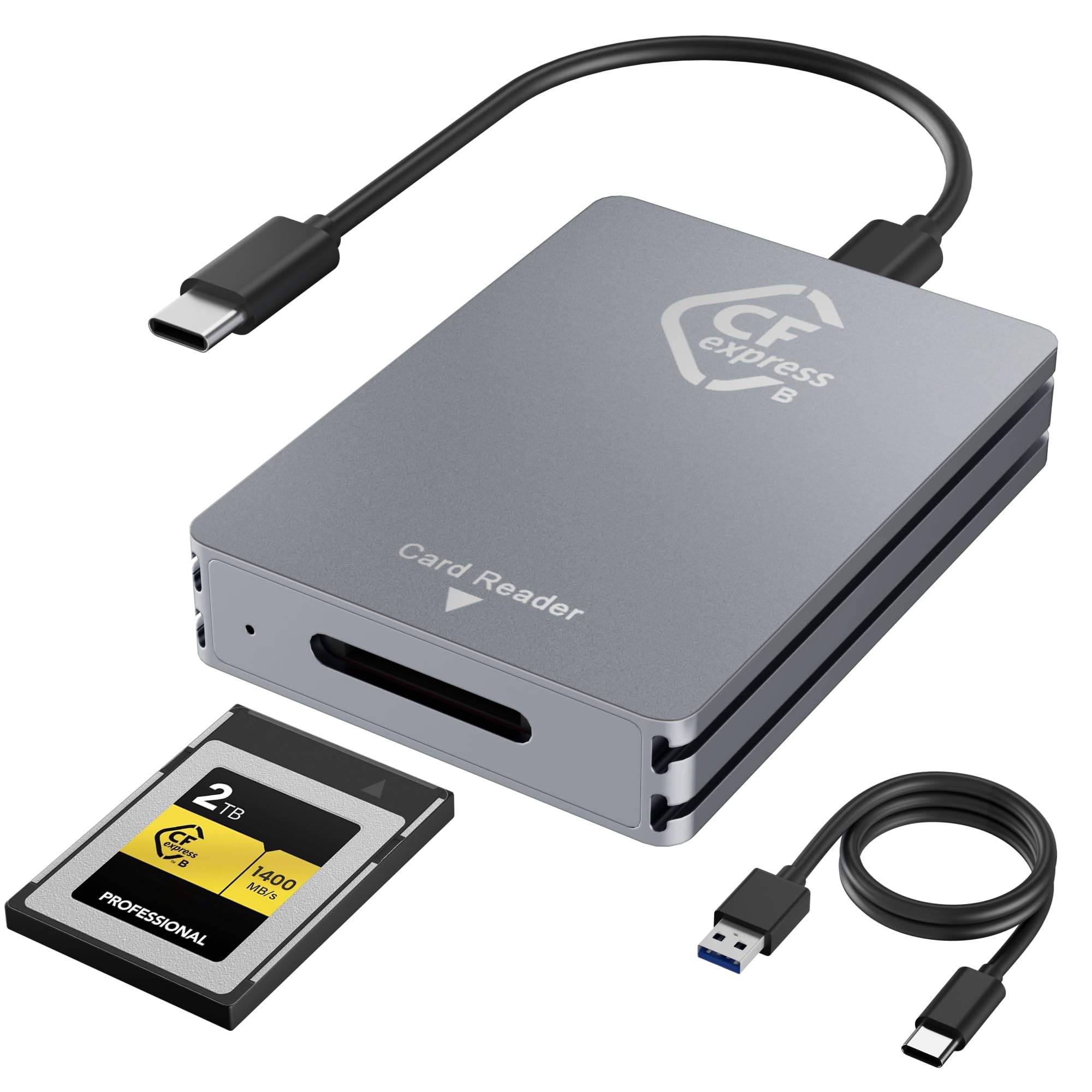 CFexpress Type B Card Reader, USB 3.2 Gen 2 10Gbps - Aluminum Alloy High-Speed CFexpress Type B Reader with USB-C and USB-A Dual Connection-picture-10