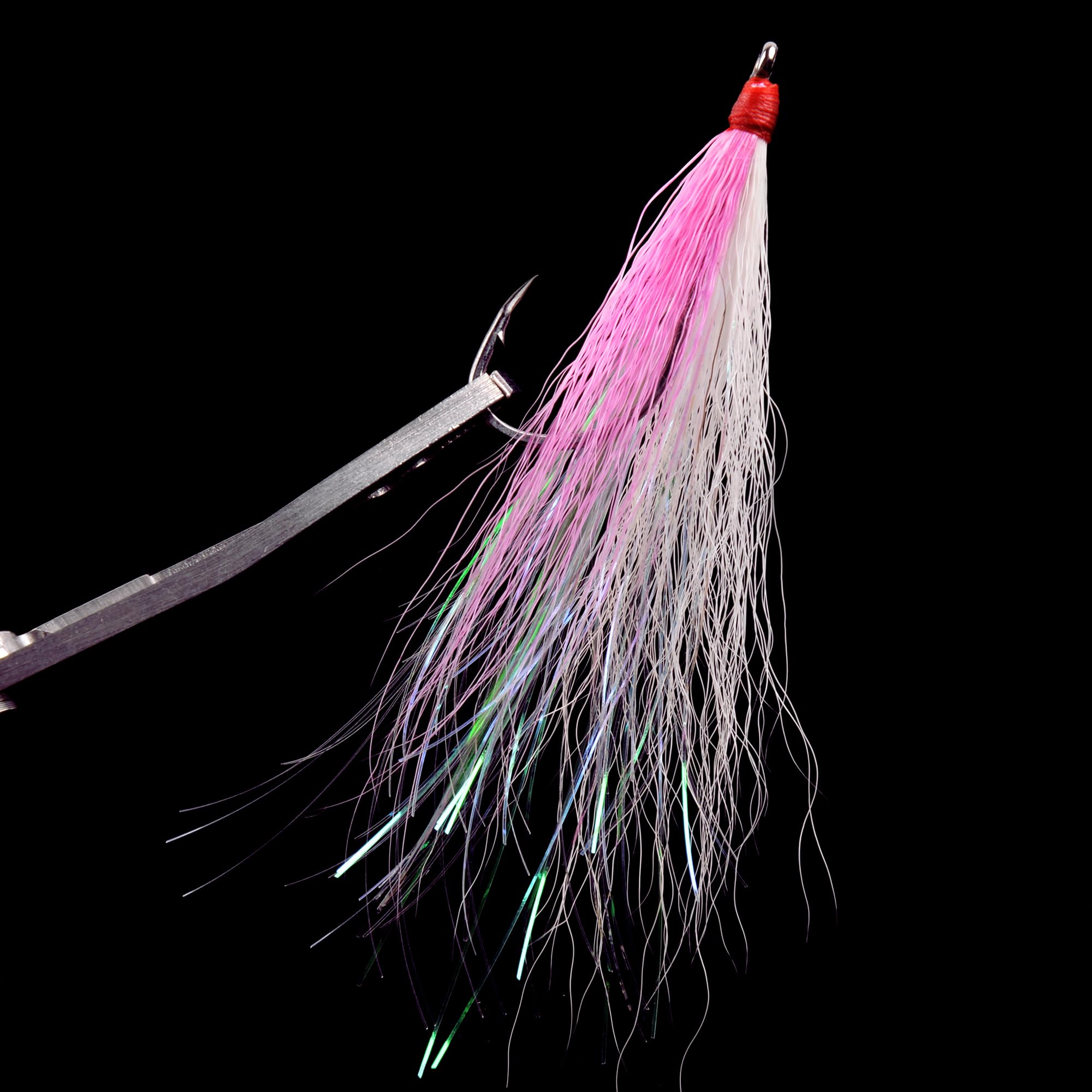 10 Stück Bucktail Teaser mit Angelhaken, 5 Farben, Angelköder, Bucktail Crastal Mylar, Blitzröcke für Salmom Forelle