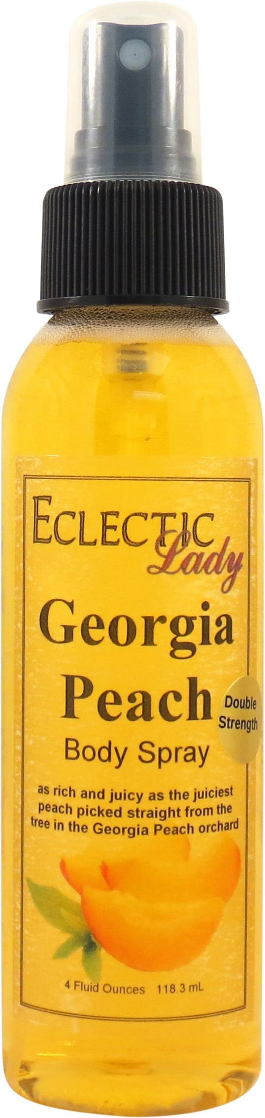 Eclectic Lady Georgia Peach Body Spray, Double Strength, 4 ounces, Body Mist for Women with Clean, Light & Gentle Fragrance, Cologne with Soft, Subtle Aroma For Daily Use
