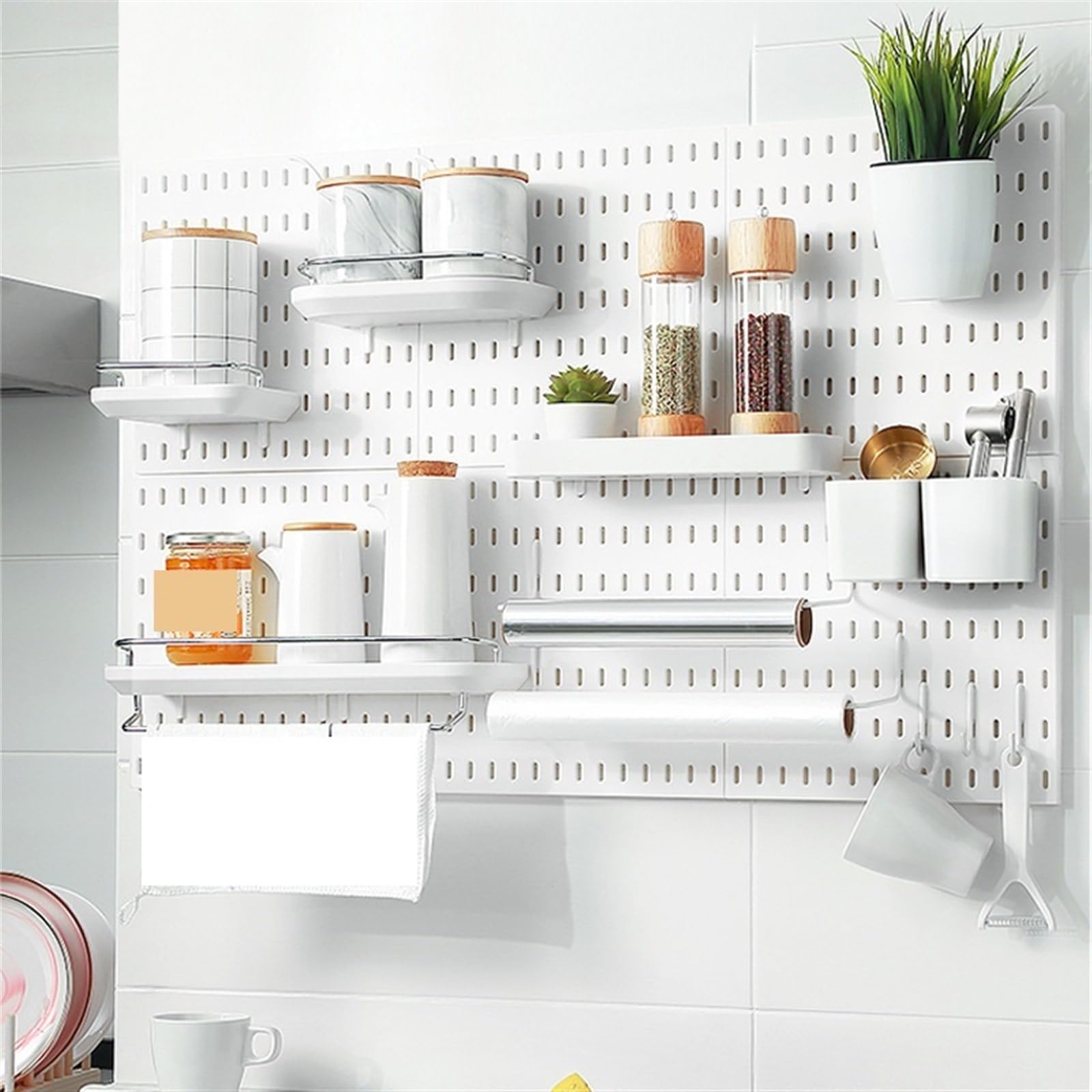 Werkzeugwand DIY Pegboard Zubehör Hängende Regal Lagerung Haken Wand Veranstalter Kein Stanzen Handwerk Organisation Werkzeuglochwand(Storage Box S)