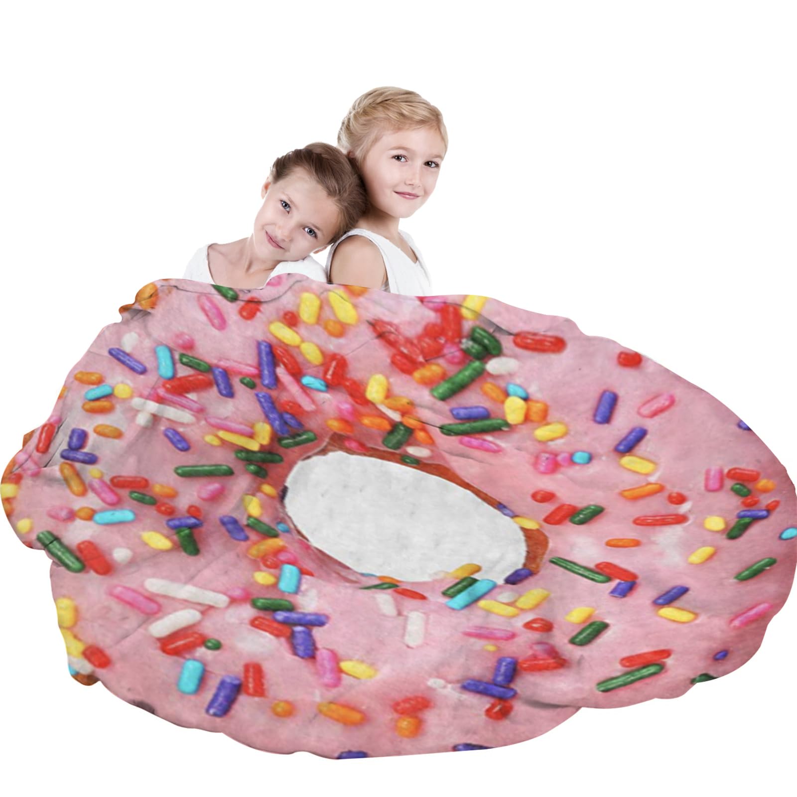 Coperta Rotonda A Forma Di Ciambella - Flanella Morbida, 150 Cm, Per Divano E Letto - Regalo Divertente - 4