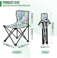 Vista 3 de Outdoor Folding Hydrangeas Butterfly Camping Chairs for Adults Portable Camping Chair Lightweight Lawn Chair 202a5208