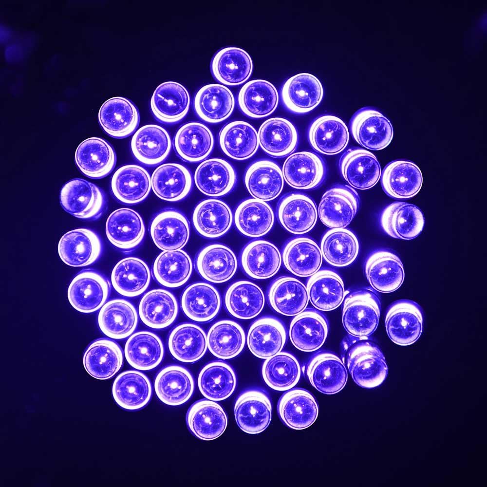 Qedertek Solar String Lights, 39ft 100 LED String Lights Solar Powered for Outdoor, Home, Lawn, Wedding, Patio, Party and Holiday Decorations (Purple)