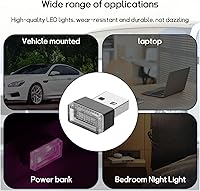 Vista 42 de 4 lámparas LED USB para el interior del automóvil, mini luz nocturna LED portátil, kit de iluminación ambiental de interfaz USB enchufable