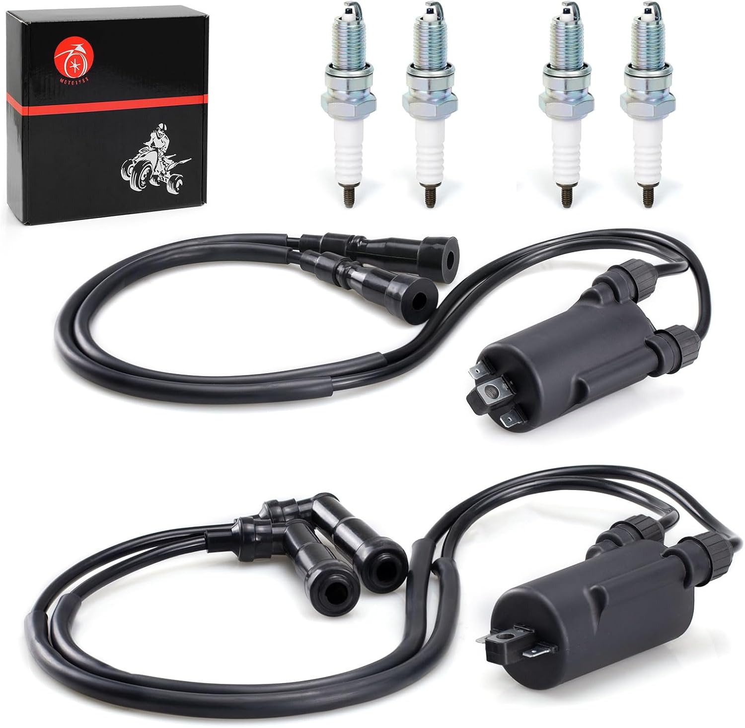 MOTO1988 Ignition Coil Pack & spark plug + Cap For HONDA Magna 700 VF700C VF700S 84-86 V45 Magna 750 VF750C 82-83 V65 Magna 1100 VF1100C 83-86