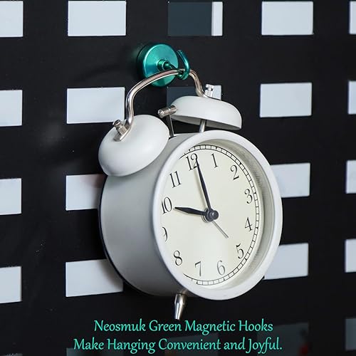 Vista 136 de NEOSMUK - Ganchos magnéticos de alta resistencia con imanes extrafuertes para colgar en refrigerador, crucero, cabinas o parrilla, color blanco