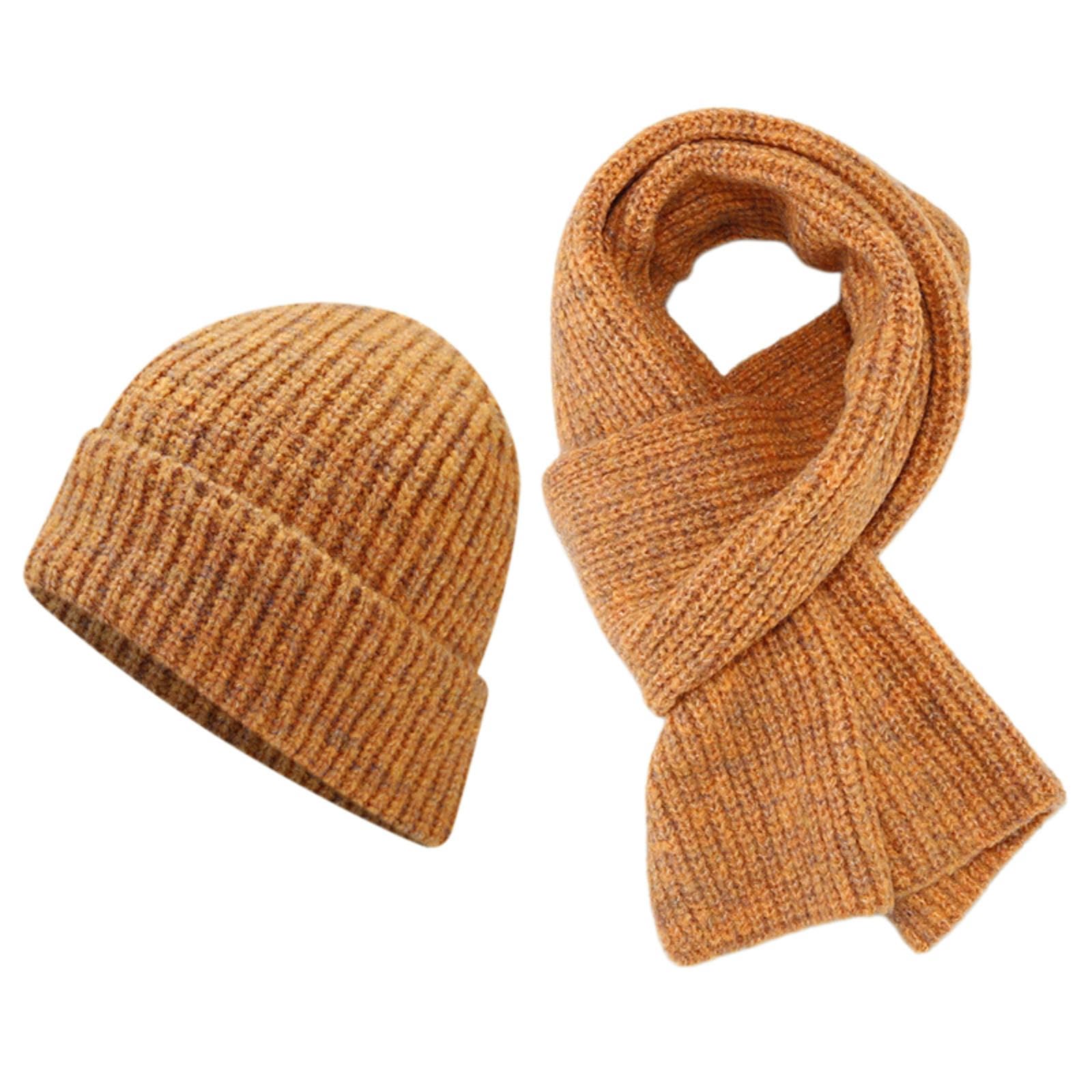 Conjunto de gorro, bufanda y guantes de invierno para frío extremo en exteriores color naranja