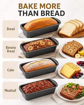 Loaf Pan, 2 Pack Baking Pan Mini Loaf Pans Bread Pans For Homemade Bread, Bread Loaf Pan Bread Baking Pan For Home Baking Bread Cake