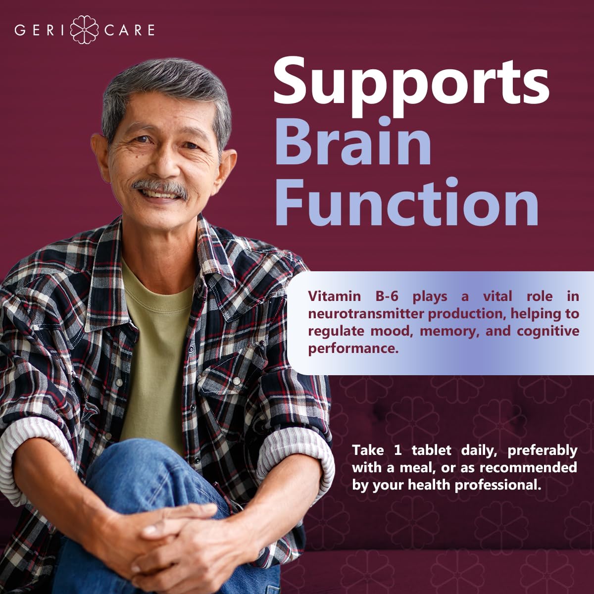 GeriCare Vitamin B-6 100mg, 100 Tablets – Daily Nutritional Support for Healthy Brain Function, Mood Enhancement, Circulatory Health & Metabolism – Helps Combat Fatigue & Promote Overall Wellness — Amazon image 6
