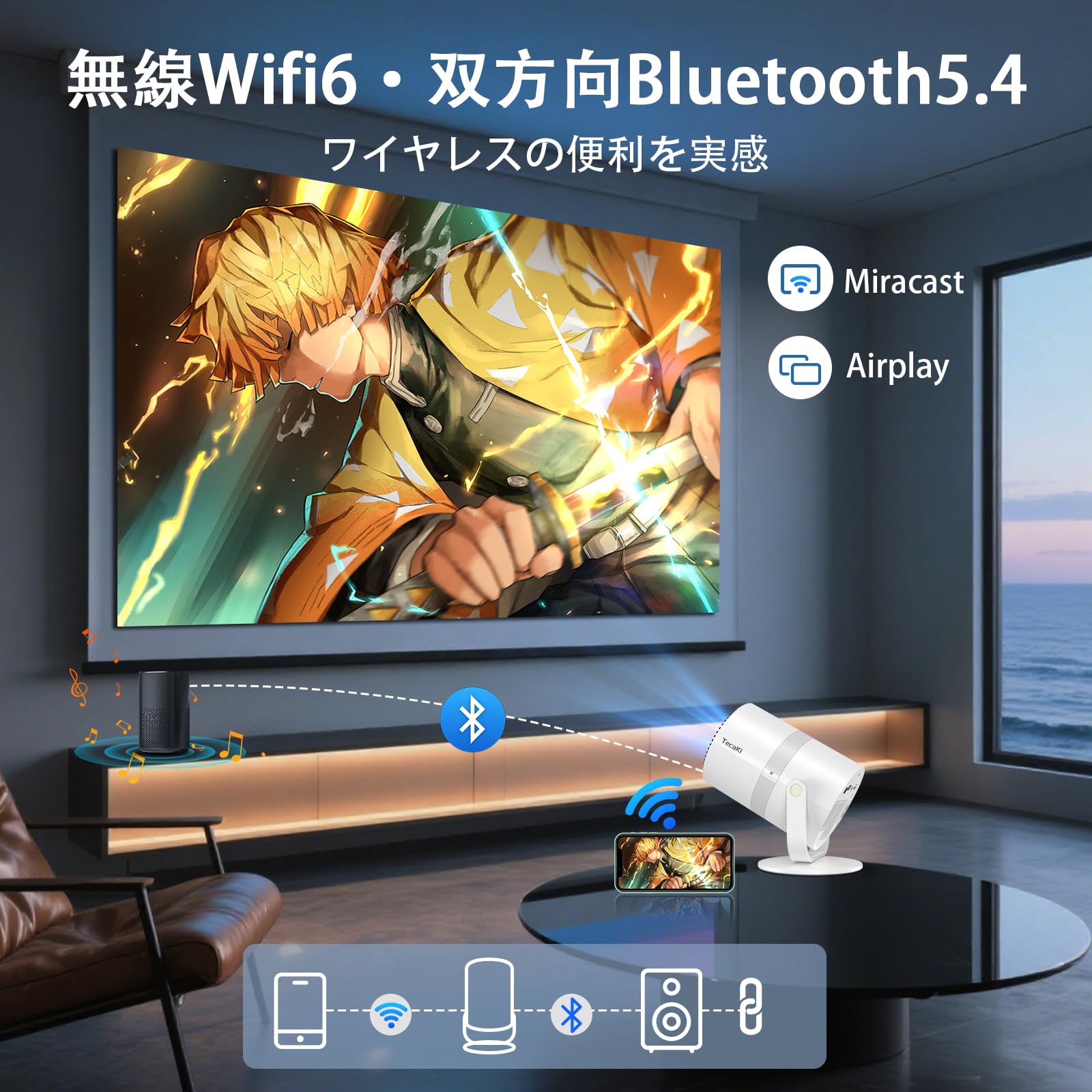 Tecaki プロジェクター 家庭用【Android TV搭載・電動フォーカス Amazon.co.jp: Tecaki プロジェクター 家庭用【Android TV搭載