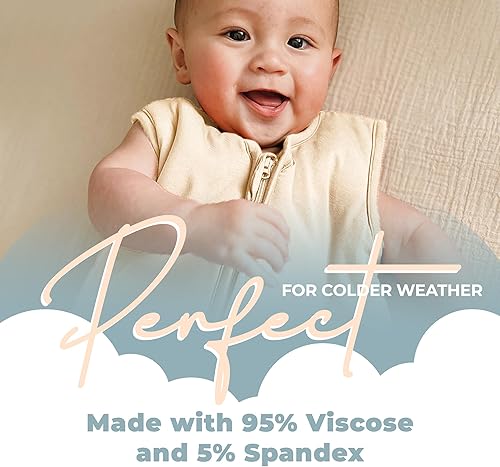 Miniatura 9 de Nyte Nyte Baby Saco de dormir de bambú beige con pies, saco de dormir para bebé de 12 a 18 meses, saco de dormir para niños pequeños para caminar