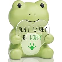 CINRLLA Frog Figurine Desk Decor, Don't Worry Be Hoppy Encouragement Gift for Coworker Teacher Nurse Friend, Thank You Appreciation Gift for Women Men Birthday Graduation, CRF932