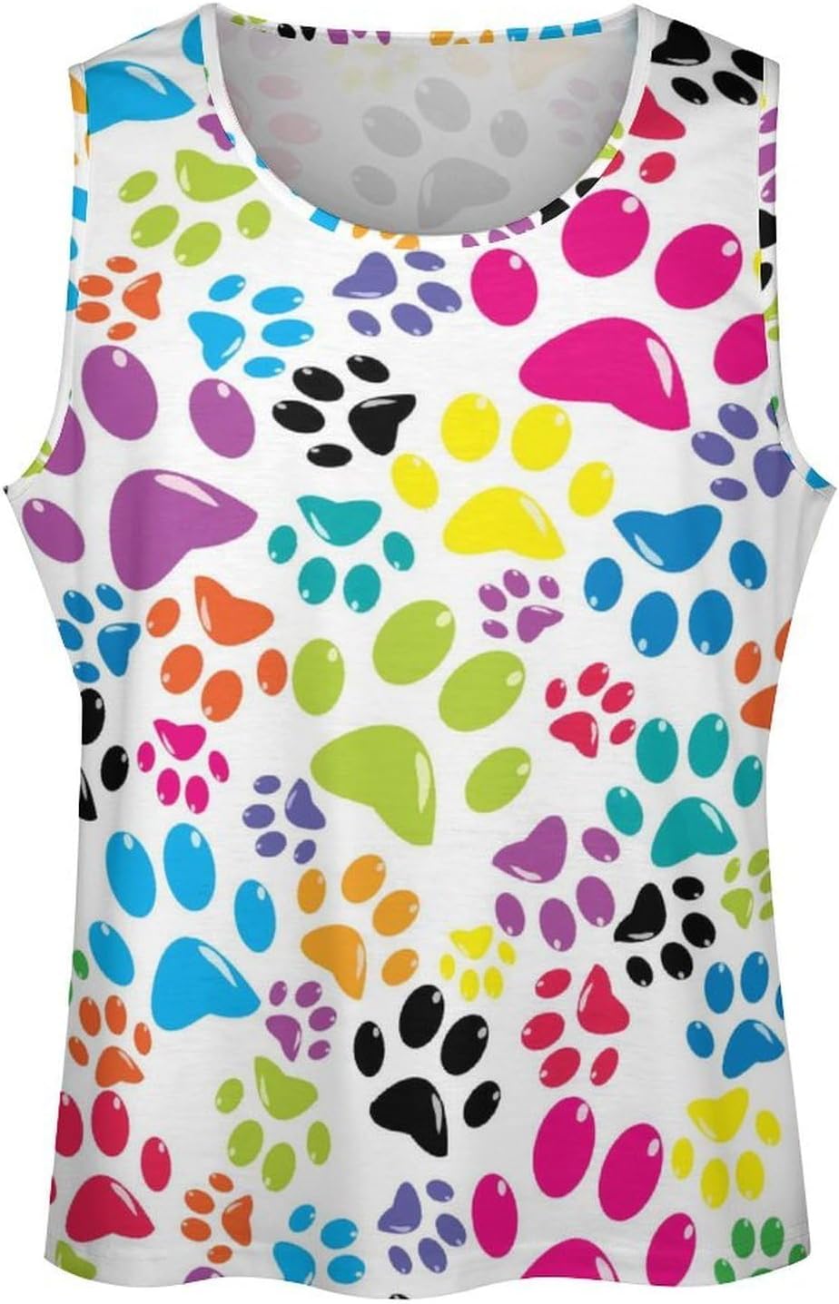 Colored-Paws Mens Tank Tops Sleeveless Muscle Shirts Beach Casual Gym Shirt Vest Tee Tops