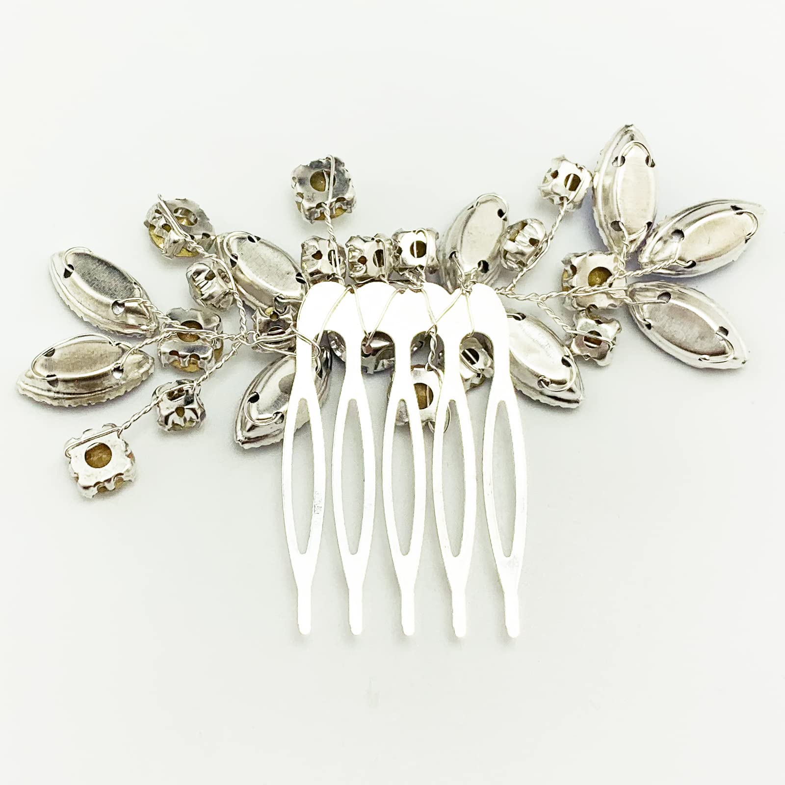 Pettine per capelli da sposa in cristallo, accessorio per capelli da sposa, per feste, balli, per donne e ragazze (blu reale)