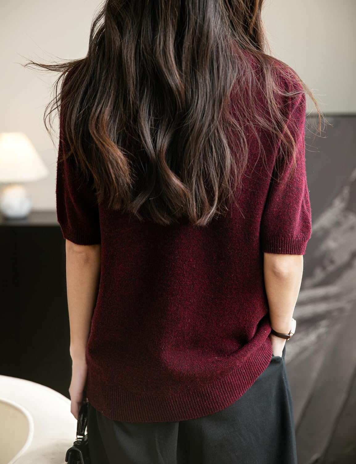 Chanyarn Women's Turtleneck 100% Merino Wool Spring Fall Winter First-Line Ready to Wear Seamless Knit Short Sleeve Sweater - Image 6