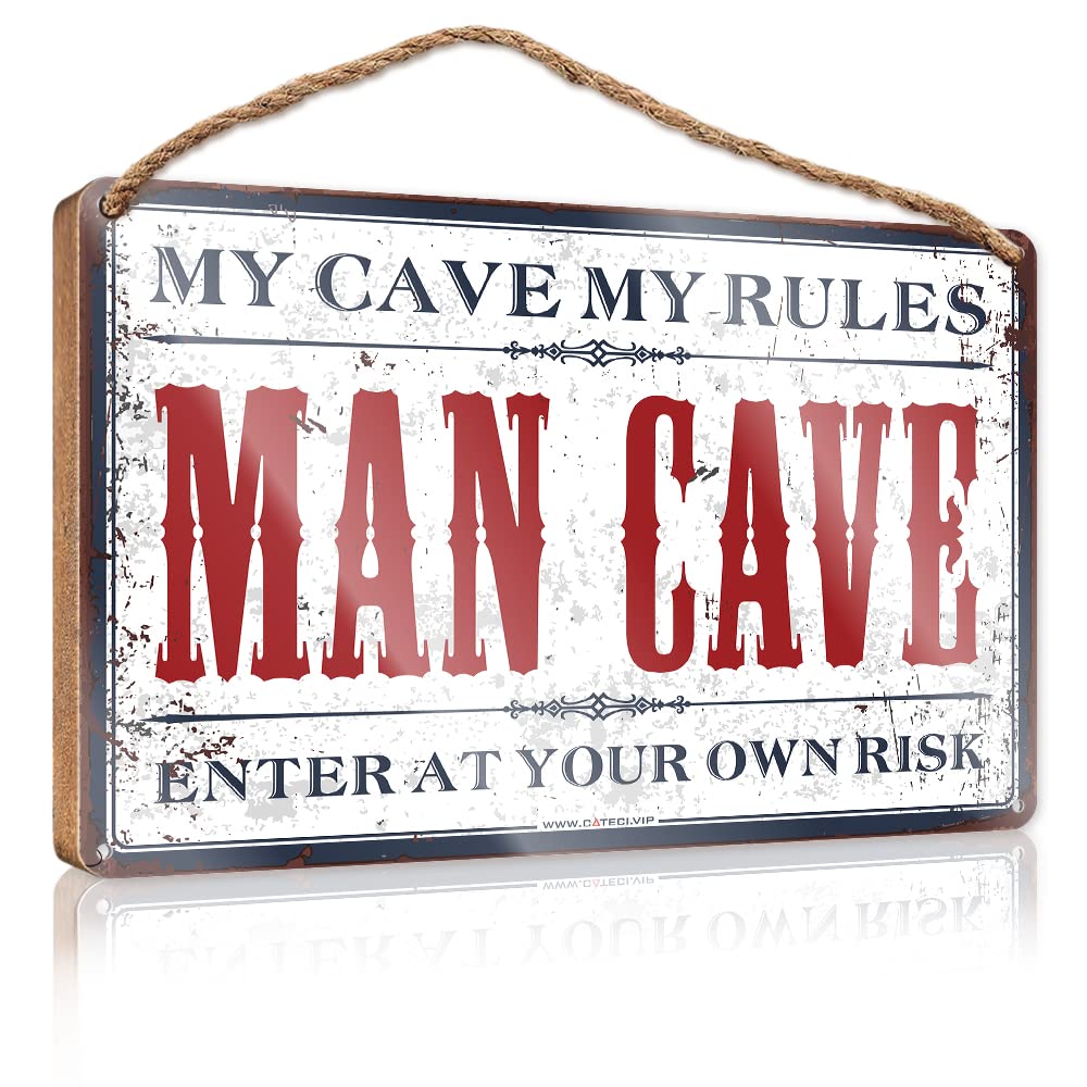 FZFN Our Home Signs For Home Decor Wrning Enter At Your Own Risk Wooden Sign Plain Wood Signs For Crafts Front Door Sign Funny(23X35CM)