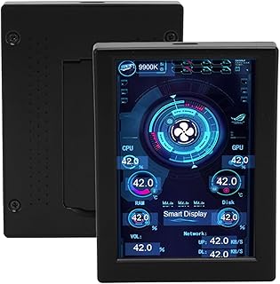 Mini tela IPS USB de 3,5 polegadas, monitor de temperatura de computador, CPU GPU, RAM, monitor de dados para chassi de mesa, tela secundária rotativa de escurecimento contínuo, editor de tema de paisagem de retrato