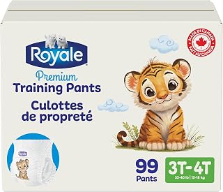 Royale Premium Training Pants, Size Large, 3T-4T (32 to 40 lbs), 99 Count, Disposable Training Pants (Packaging May Vary)