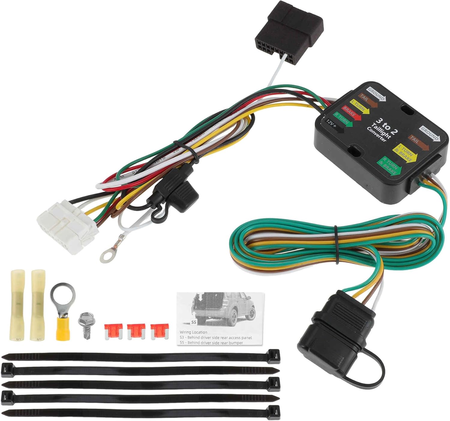 4 Pin Trailer Wiring Harness 56378 Towing Hitch Wiring Kit for Honda Odyssey 2011 2012 2013 2014 2015 2016 2017 Connector Towing Harness Converter