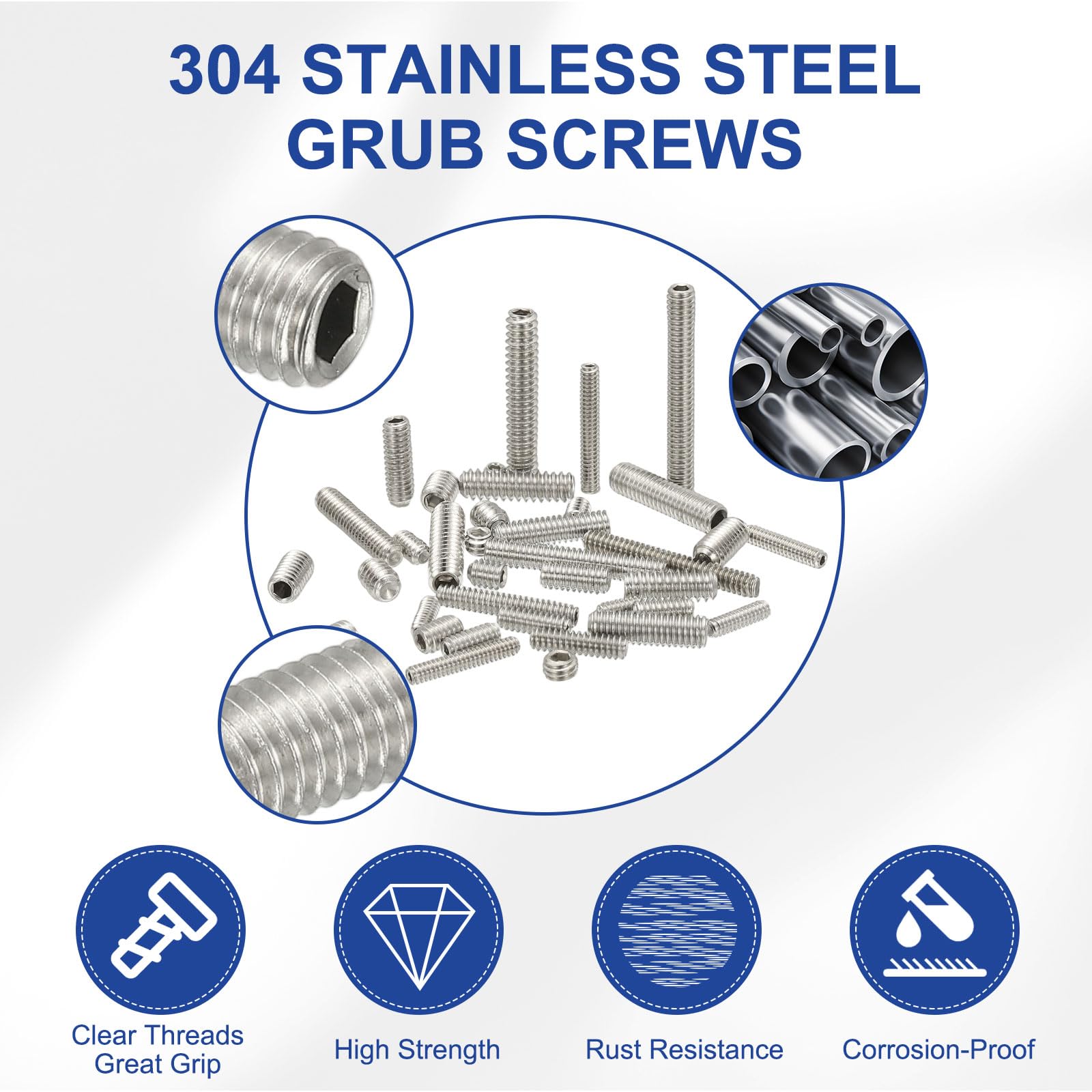 PATIKIL #10-24x3/8" Internal Hex Socket Set Grub Screws - Image 4