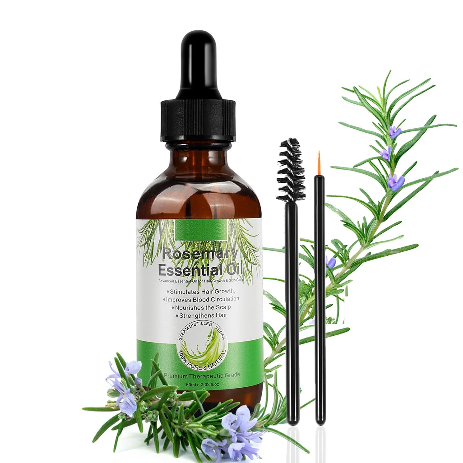 Rosemary Oil for Hair Growth, 100% Natural Cold Pressed Rosemary Hair Oil, Multipurpose Rosemary Essential Oils for Skin, Aromatherapy for Women & Men