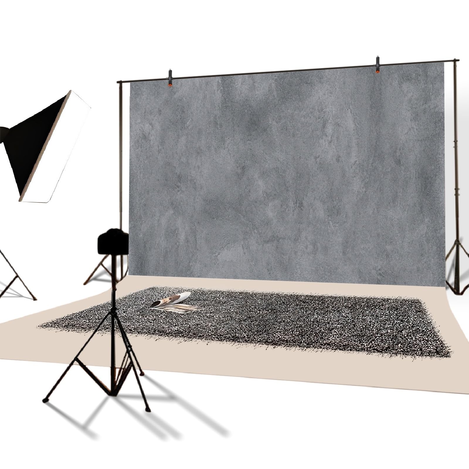 YongFoto 3x2,5m Vinile Sfondo Fotografico Struttura grigia del calcestruzzo e del cemento Fondale Foto Festa Bambini Boby Nozze Partito Studio Fotografico Puntelli