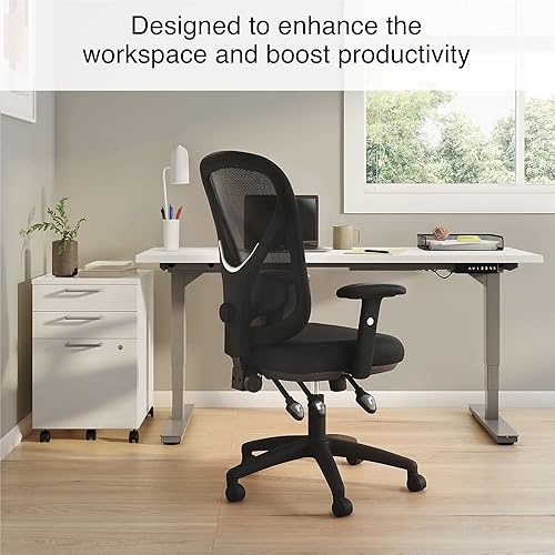 Miniatura 5 de STAPLES Carder - Silla de escritorio y computadora de tela con respaldo de malla, color negro, paquete de 2 (59236-CCVS)