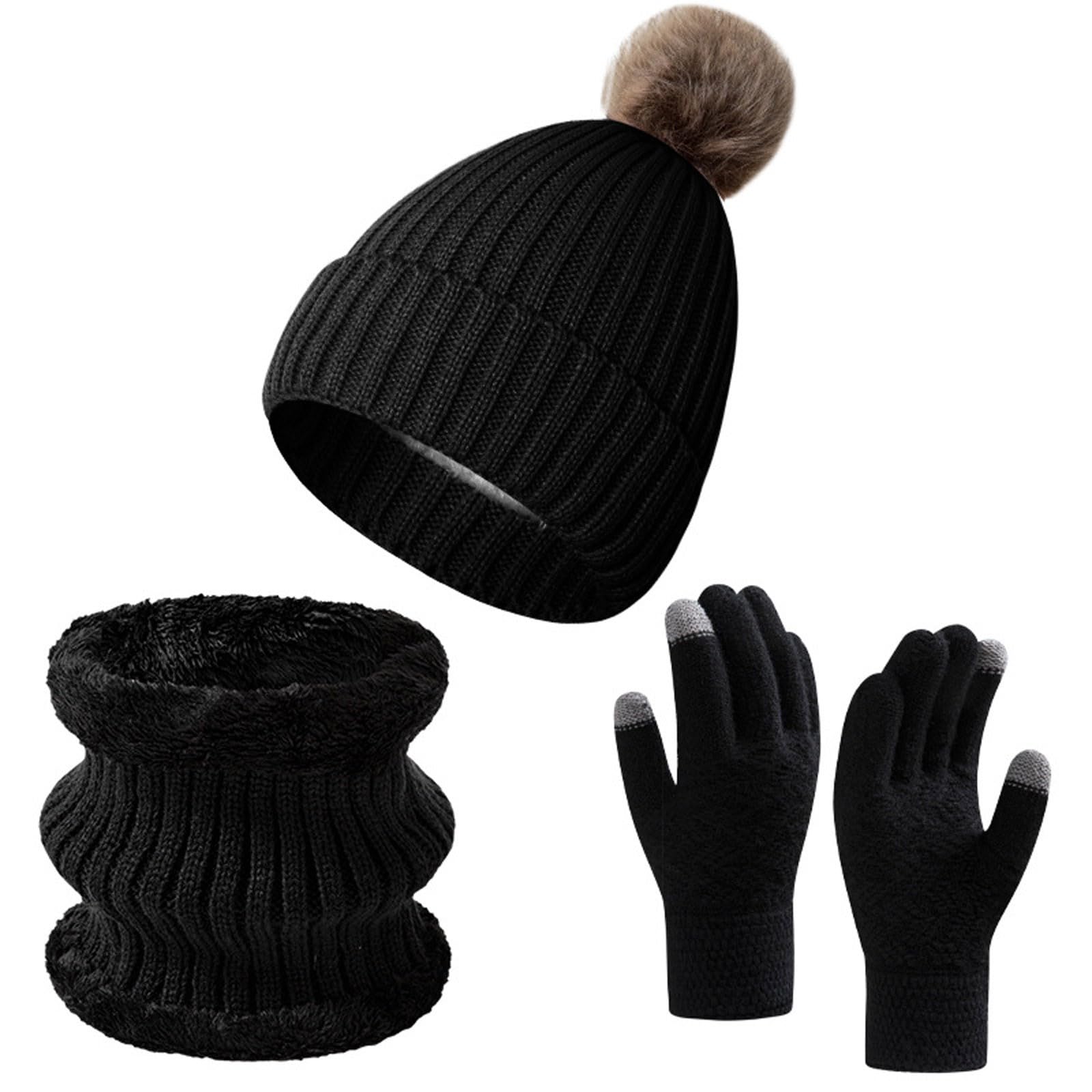 Ensemble écharpe bonnet gant imprimé léopard chic et chaud