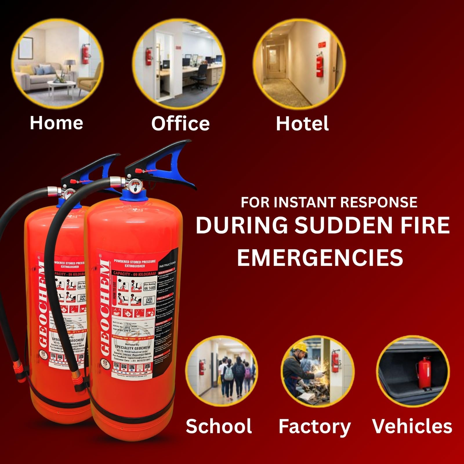 ABC Fire Extinguisher - Portable & ISI Certified -8