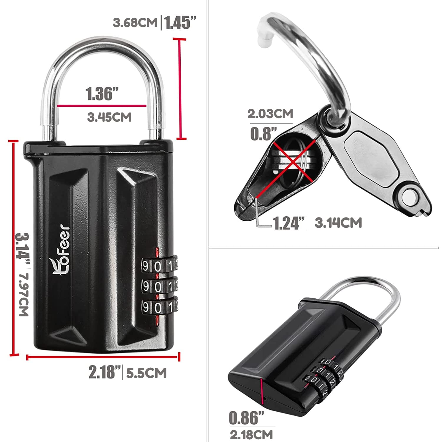 Amazon.com: tofeer Small Key Lock Box, Hanging Safe Lockbox, 3