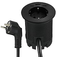 Electraline 62588 Multipresa Scrivania/Presa da Incasso Grommet Con Power Delivery 25W