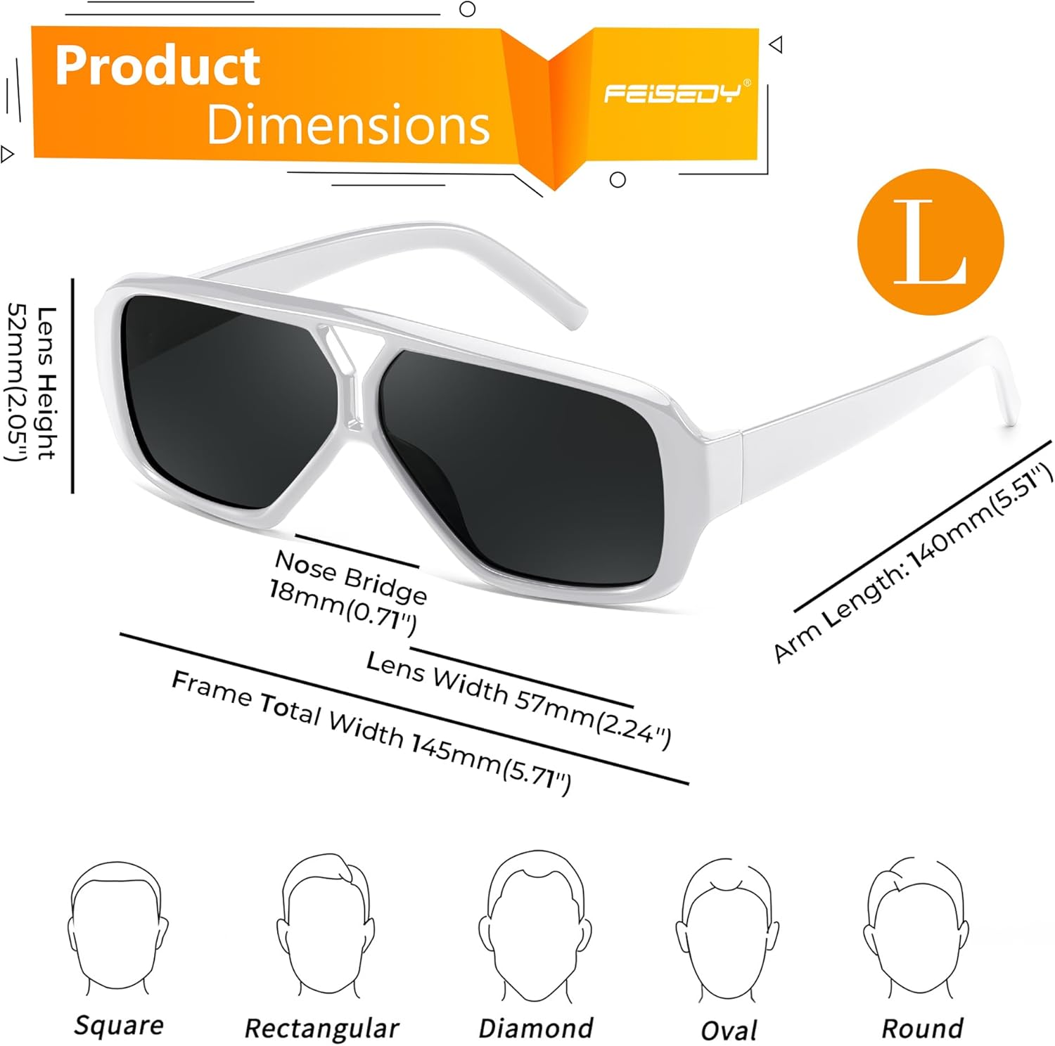 FEISEDY Trendy Retro Aviator Sunglasses Womens Mens Rectangle Vintage 70s Square Aviator Sun Glasses B0110 - Image 6