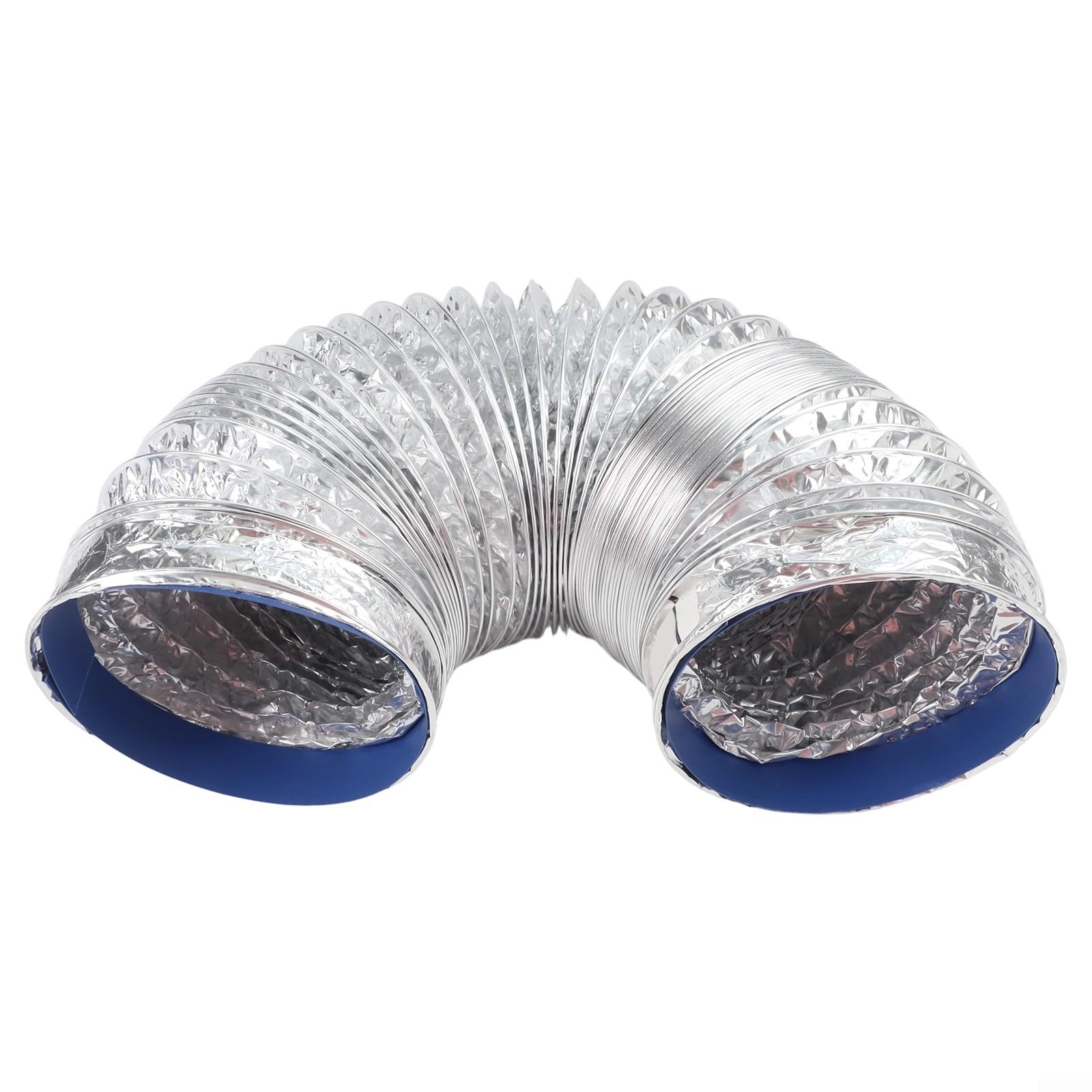 Aluminum Foil Ventilation Duct Retractable Extractor Hose for Kitchen Cooker Hood, Bathroom and For HVAC Systems, Telescopic Exhaust Pipe 80-200mm Diameter Silver(100mm)