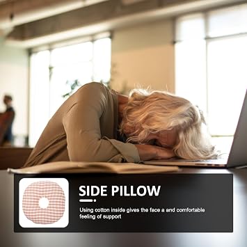 Comfortable Pillow with Ear Hole 2 Pack Orthopedic Specialty Pillows with Removable Cover and Invisible Zipper Simple and Practical Design Frees Arm and Hand for Office