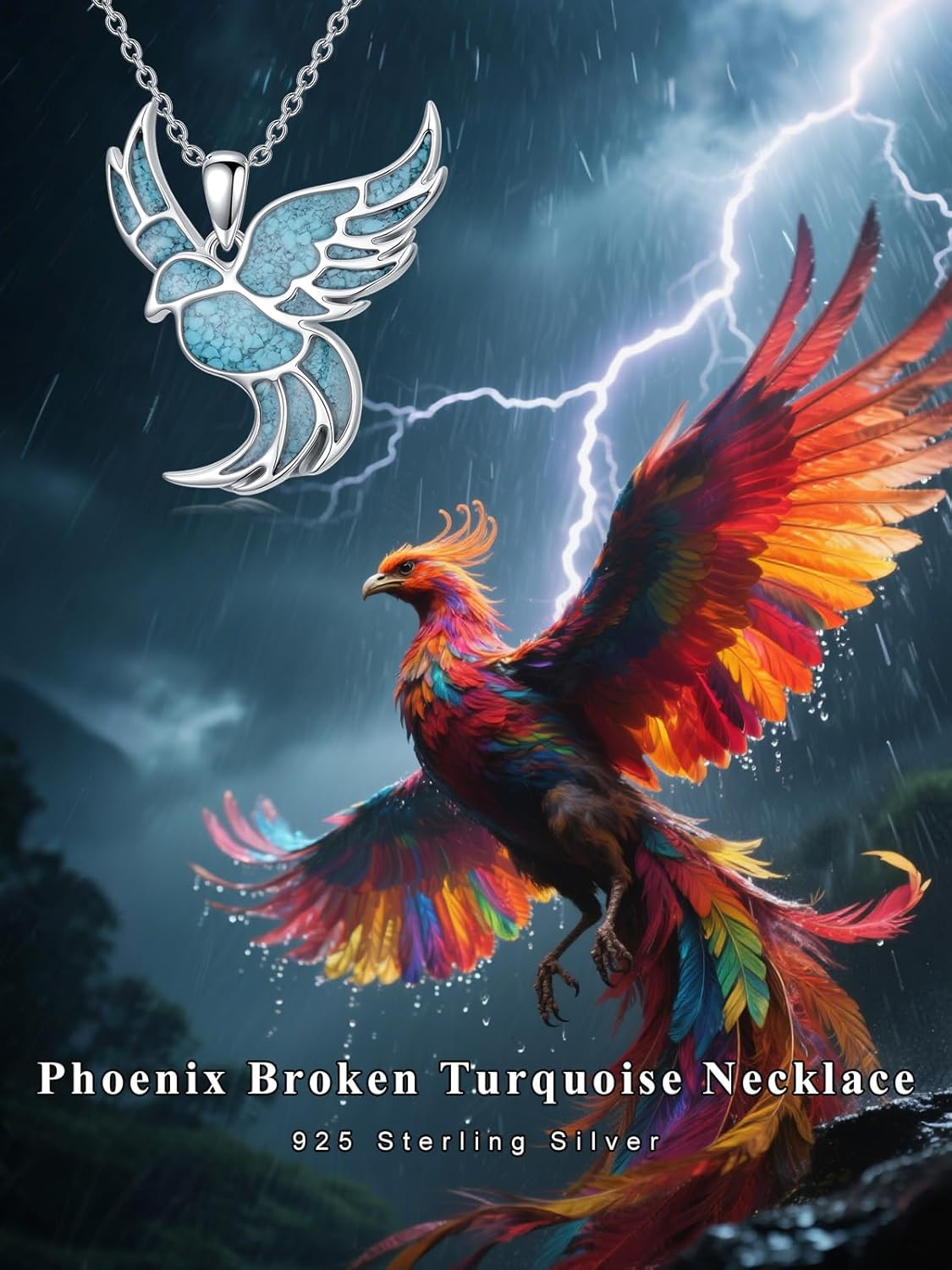 Animal Necklace 925 Sterling Silver Turquoise Horse/Phoenix/Bison/Elephant Pendant Necklace Gifts for Women Men - Image 6