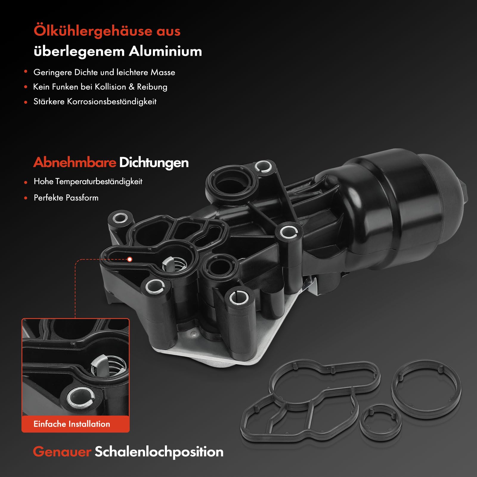 Frankberg Ölkühler Motoröl Ölfiltergehäuse Diesel Kompatibel mit Mito 955 500 312 500L 351 352 Panda 312 319 Punto 199 Ypsilon 312 Replace# 55225515