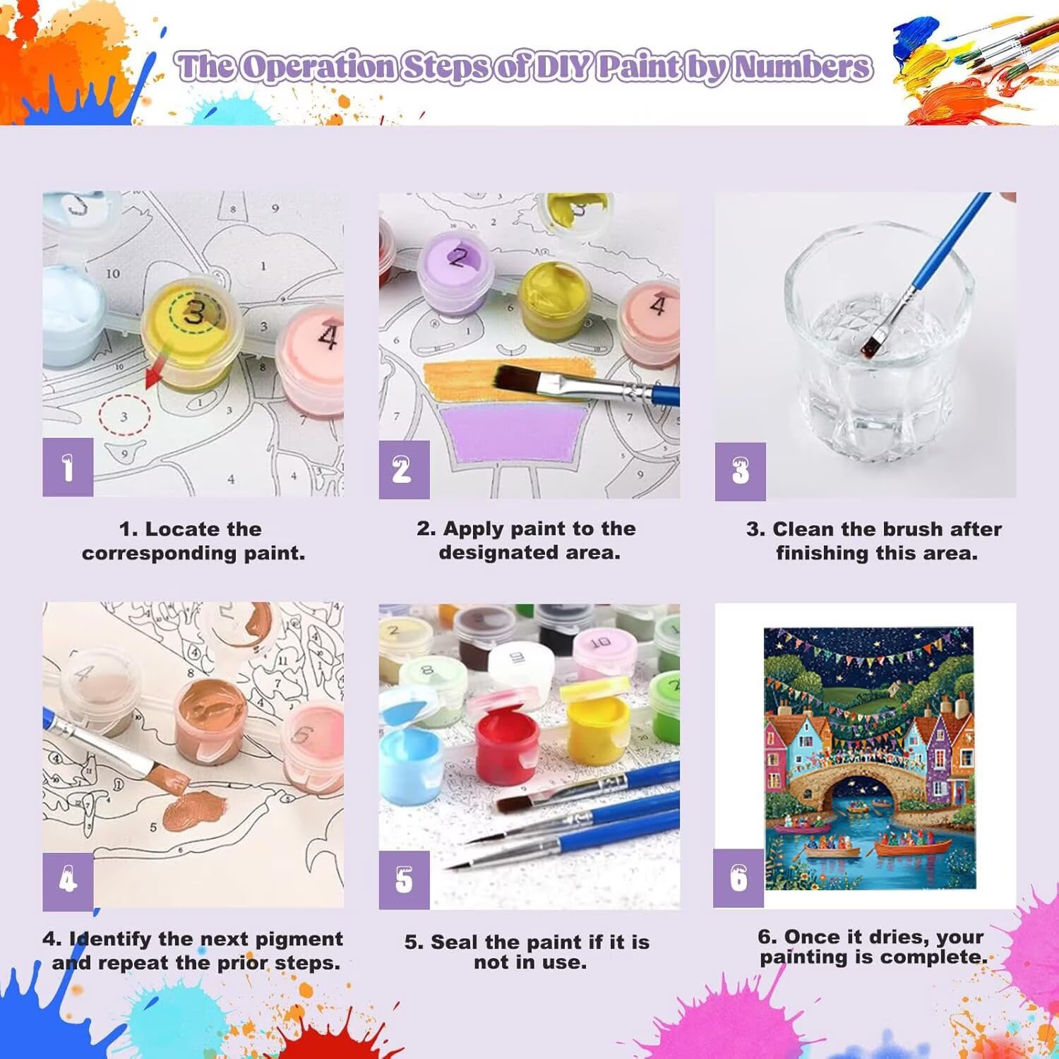WEISHIWE Nouvel an Peinture Numero Adulte Kits, 80x100cm m-1003